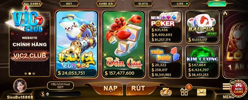 Các tựa game bắn cá cực hot tại Vic Club